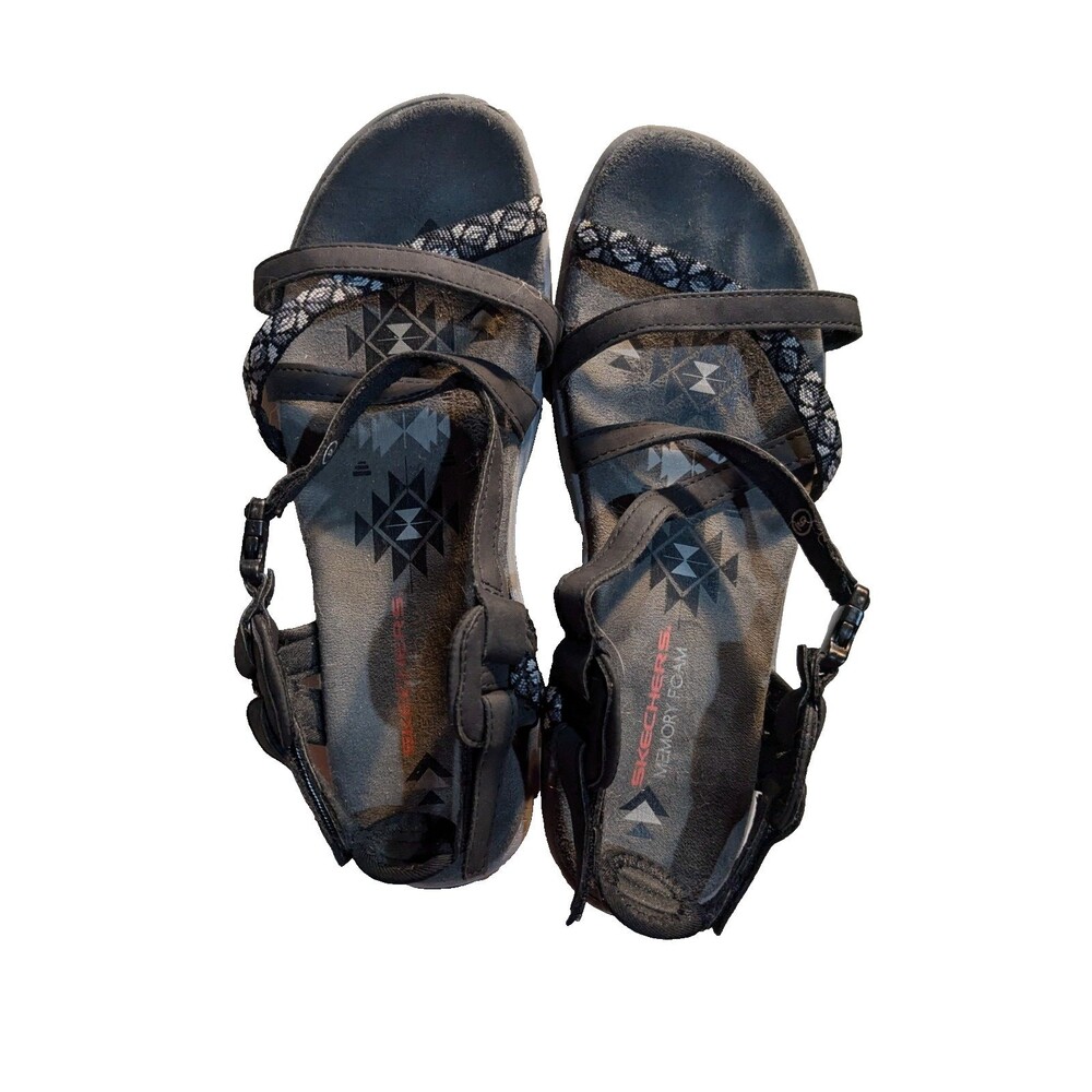 Skechers Vegan Women's Outdoor Lifestyle Raggae Slim Staycation Black Sz 9